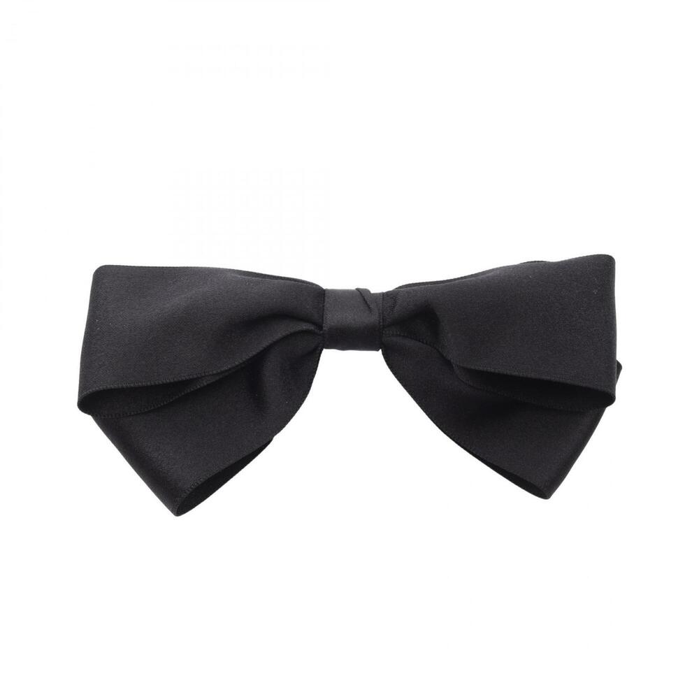 Chanel Ribbon Hair Accessory Barrette Fabric Women's Black